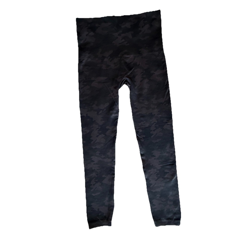 SPANX Look At Me Now Camo High Rise Ankle Leggings Stretch Black Women XL